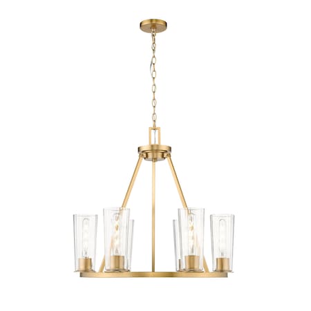 Z-Lite Titus 6 Light Chandelier, 26in. W x 24.5in. H, Modern Gold 826-6MGLD